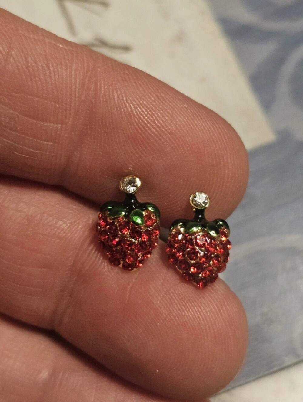 Gold Plated Strawberry Earring Studs